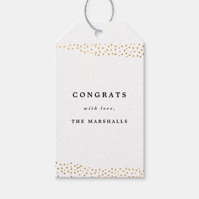 Gold confetti faux foil gift tags (Front)