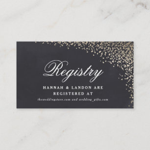 Gold confetti faux foil wedding registry card