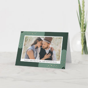 Gold Confetti   Folded Holiday Photo Card