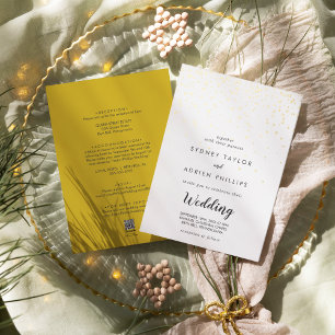 Gold Confetti Front and Back Wedding Gold
