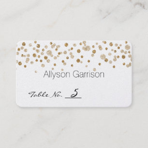 Gold Confetti Glam Glitter Wedding Table Number Place Card