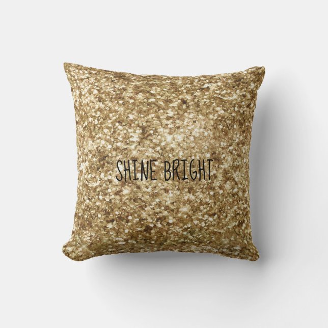 Gold Confetti Glitter Cushion (Front)