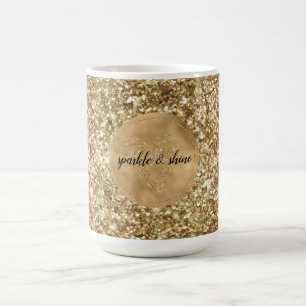 Gold Confetti Glitter Heart Coffee Mug