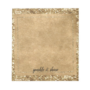 Gold Confetti Glitter Notepad