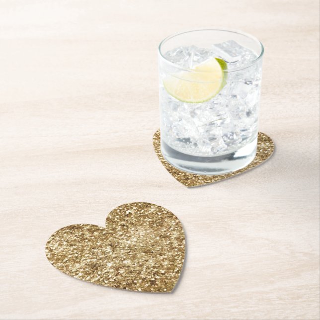 Gold Confetti Glitter Paper Coaster (Insitu)