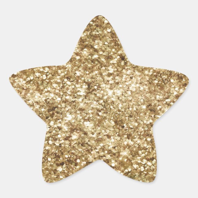 Gold Confetti Glitter Star Sticker (Front)