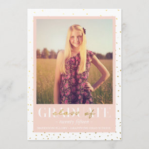 Gold Confetti   Graduation Announcement
