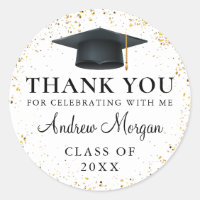 Gold confetti Graduation Thank You
