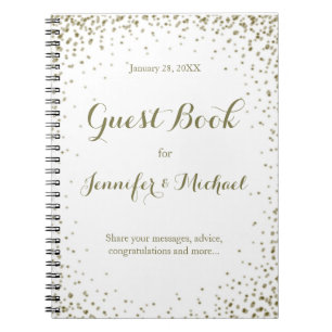 Gold Confetti Guest Book