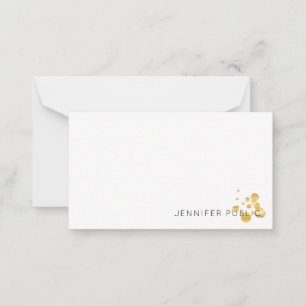 Gold Confetti Hand Script Monogram Elegant Trendy Card
