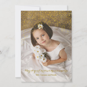 Gold Confetti Holiday Photo Card