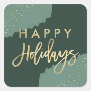 Gold Confetti Holiday Stickers