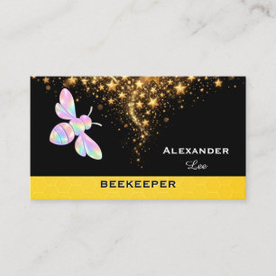 Gold Confetti Honey Bee Business Card