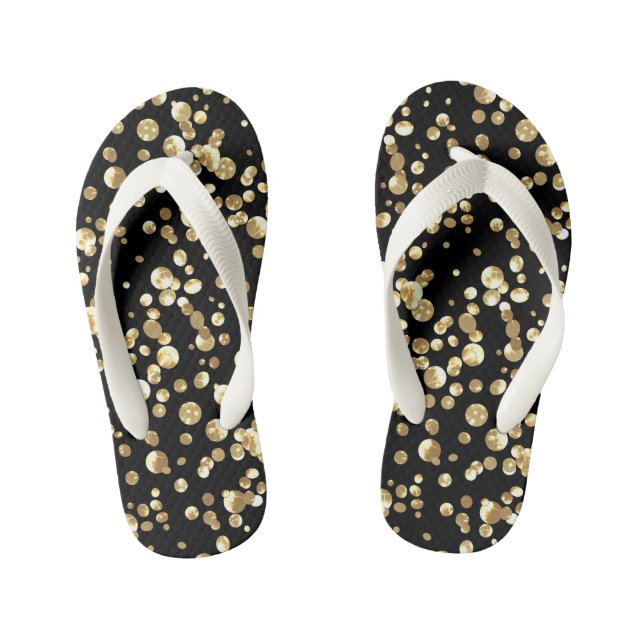 Gold confetti kid's thongs (Footbed)