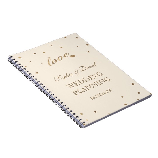 Gold Confetti Love Champagne Wedding Planner Notebook (Right Side)