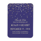 Gold Confetti Navy Vintage Save the Date