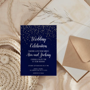 Gold Confetti Navy Wedding Celebration 