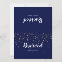 Gold Confetti | Navy Wedding Reserved Sign