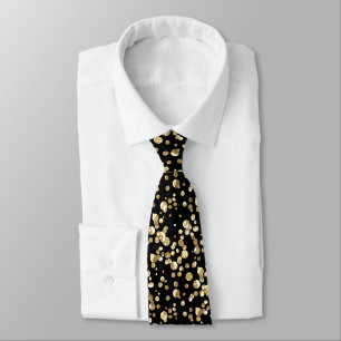 Gold confetti neck tie