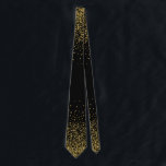 Gold Confetti On Black Tie<br><div class="desc">Modern gold tones filing confetti design on top and bottom with black colour background you can change.
Simple elegant.</div>