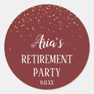 Gold Confetti on Burgundy Envelope Seal