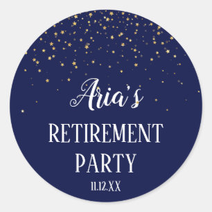 Gold Confetti on Navy Blue Envelope Seals