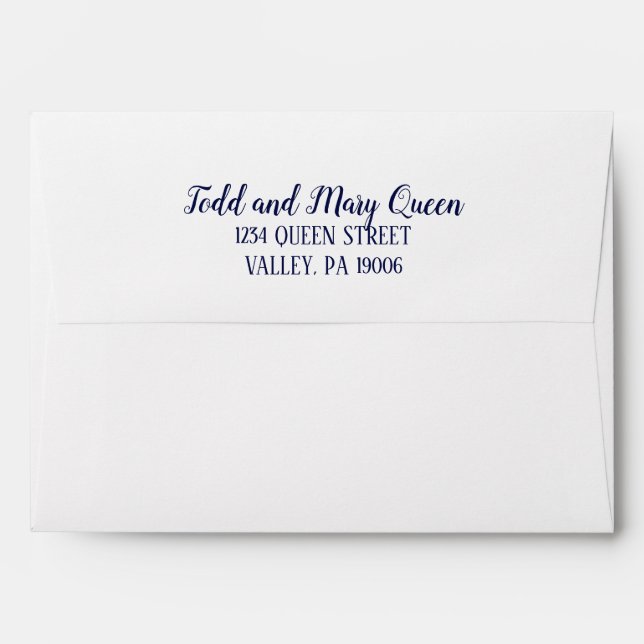 Gold Confetti on Navy Blue Retirement Invitation Envelope (Back (Top Flap))