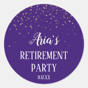 Gold Confetti on Purple Envelope Seal