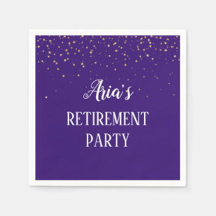 Gold Confetti on Purple Party Napkins