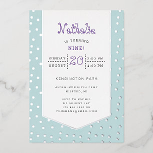 Gold confetti pastel birthday postcard