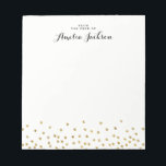 Gold Confetti Personalised Notepad Stationery<br><div class="desc">More pretty Notepads in the Little Bayleigh Store!</div>