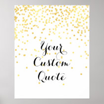 Gold confetti Personalised quote art print custom