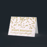 Gold Confetti Pink Granddaughter Birthday Card<br><div class="desc">Birthday card for granddaughter with glamourous gold confetti and modern text with light blush pink and white stripes pattern.</div>