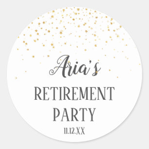 Gold Confetti Retirement Party Envelope Seals