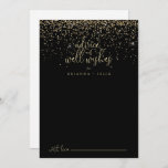 Gold Confetti Script Wedding Well Wishes  Advice Card<br><div class="desc">This gold confetti script wedding well wishes advice card is perfect for a rustic wedding. The simple and elegant design features sparkling gold confetti coupled with a stylish script typography. These cards are perfect for a wedding, bridal shower, baby shower, graduation party & more. Personalise the cards with the names...</div>