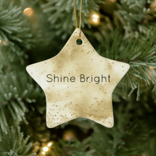 Gold Confetti Sparkle   Ceramic Ornament
