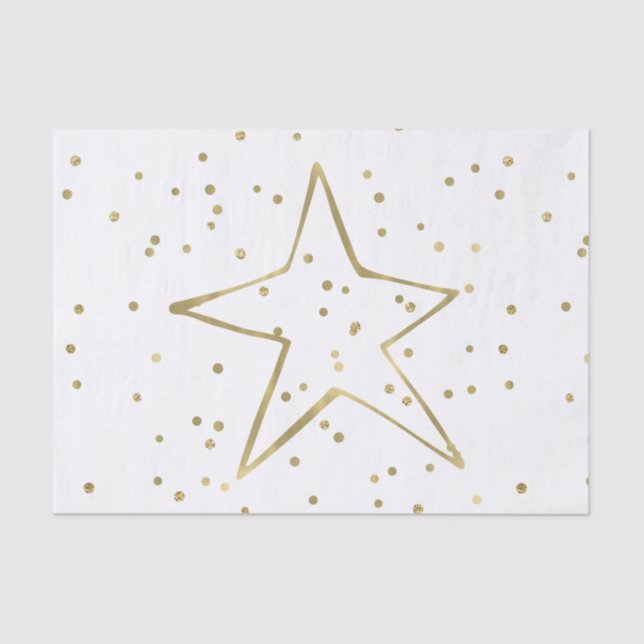 Gold Confetti Star Tissue Paper (Front)