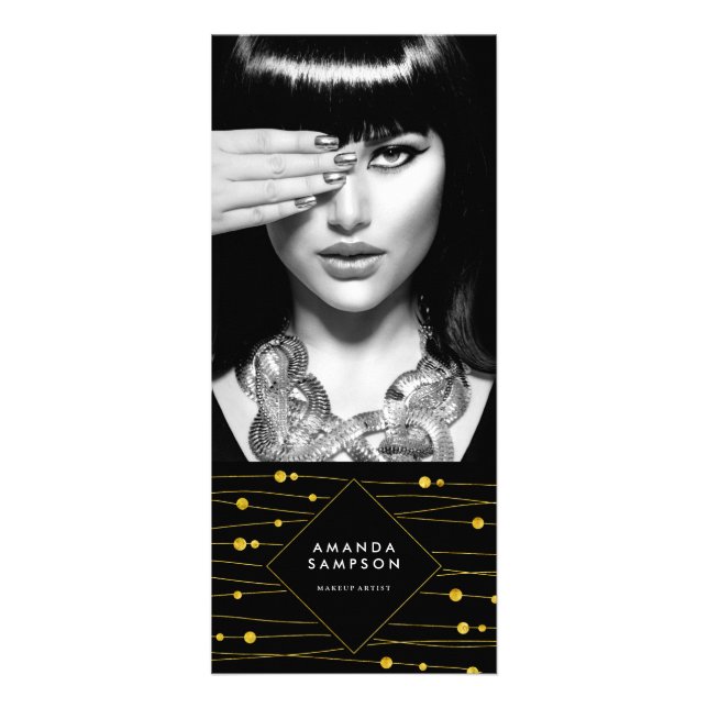 Gold Confetti Strands Price List Rack Card (Front)