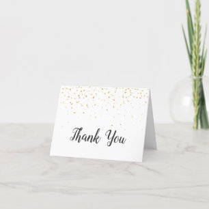 Gold Confetti Thank You Card
