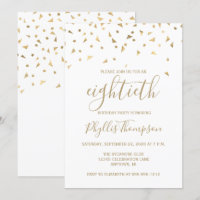 Gold Confetti Triangles 80th Birthday Party