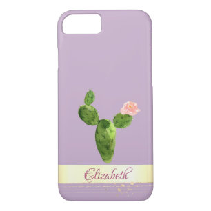 Gold Confetti Watercolor Cactus- Personalised iPhone 8/7 Case