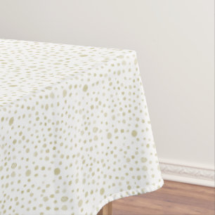 Gold Confetti Watercolor Dots Table Cloth