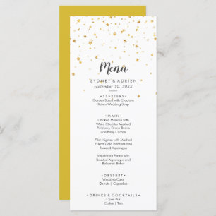 Gold Confetti Wedding Dinner Menu