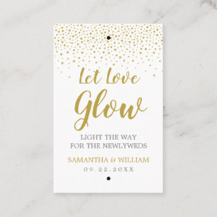 Gold Confetti Wedding Glow Stick Tag Custom