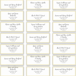 Gold Confetti Wedding Guest Address Labels