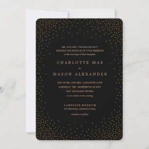 GOLD CONFETTI wedding invitation