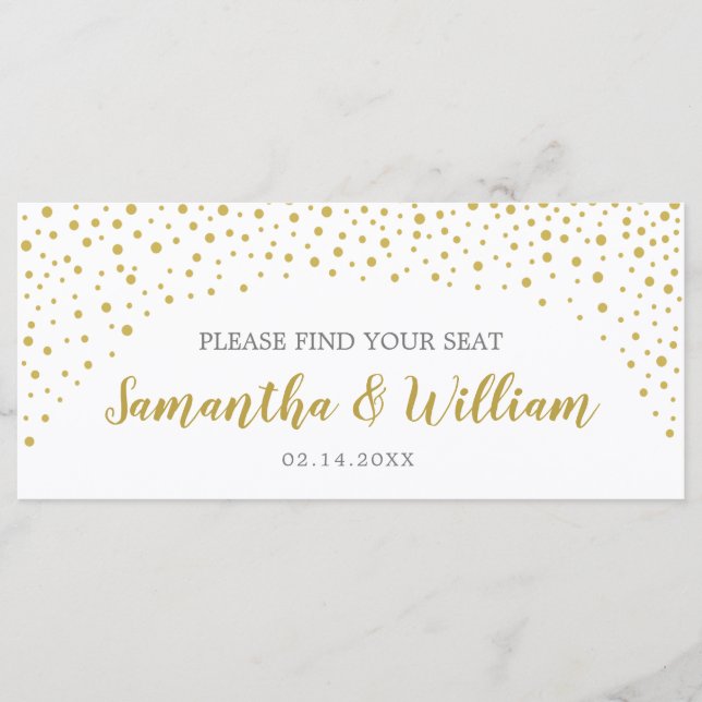 Gold Confetti Wedding Seating Chart | Custom Colou Program (Front)