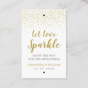 Gold Confetti Wedding Sparkler Tag Custom Colour