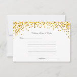 Gold Confetti Wedding Wishes & Advice Cards<br><div class="desc">Simple,  elegant and classic Gold Confetti  Wedding Wishes & Advice Cards.  Great for weddings,  bridal showers,  wedding rehearsal dinners and wedding anniversaries.  Customise the text to fit your party celebration needs.</div>