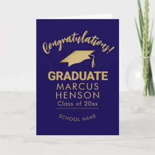 Gold Congratulations Graduate Graduation Cap Card